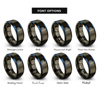 font options for inside engraving on gunmetal & blue signal generator rings