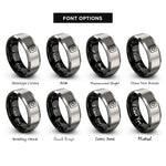 font options for inside engraving on black & silver signal mirror rings