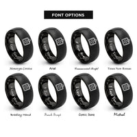 font options for inside engraving on black signal mirror rings
