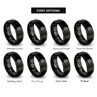 font options for inside engraving on black signal mirror rings