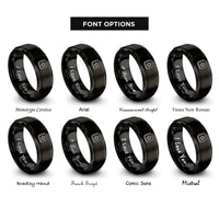 font options for inside engraving on black signal mirror rings