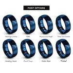 font options for inside engraving on blue signal probe rings