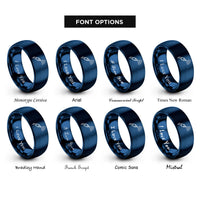 font options for inside engraving on blue signal probe rings