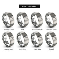 font options for inside engraving on grey signal probe rings