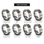 font options for inside engraving on grey signal probe rings