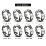 font options for inside engraving on silver signal probe rings