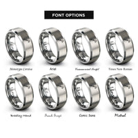 font options for inside engraving on silver signal probe rings