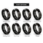 font options for inside engraving on black & silver signpost tree rings