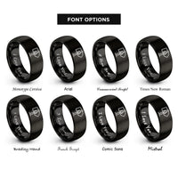 font options for inside engraving on black signpost tree rings