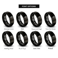 font options for inside engraving on black signpost tree rings
