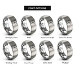 font options for inside engraving on gray signpost tree rings
