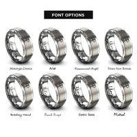 font options for inside engraving on grey signpost tree rings