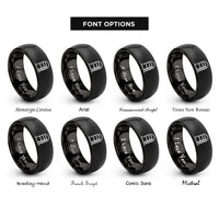 font options for inside engraving on black silo rings