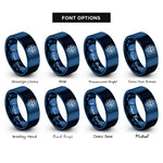 font options for inside engraving on blue silver ag rings