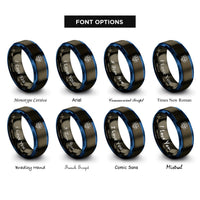 font options for inside engraving on gunmetal & blue silver ag rings