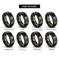font options for inside engraving on gunmetal & blue silver ag rings