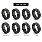 font options for inside engraving on black silver rings