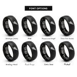 font options for inside engraving on black silver fern rings