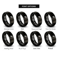 font options for inside engraving on black silver fern rings