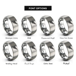 font options for inside engraving on grey silver fern rings