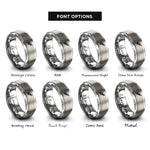 font options for inside engraving on silver silver fern rings
