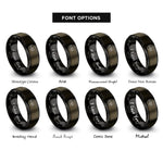 font options for inside engraving on gunmetal & black silver rings