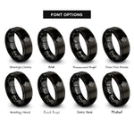 font options for inside engraving on black silverstone rings