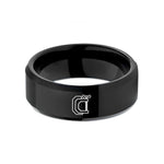 unique engagement rings her – black tungsten corner clamp wedding band