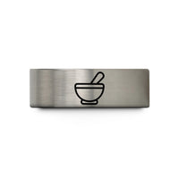engraved tungsten promise ring – silver tungsten mortar pestle wedding band