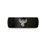 engraved ring for her – black tungsten phoenix wedding band