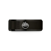 unisex promise ring options – black tungsten acai bowl wedding band