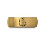 couples tungsten band – black & gold tungsten georgia wedding band