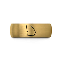 couples tungsten band – black & gold tungsten georgia wedding band