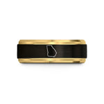 engraved ring for her – black & gold tungsten georgia wedding band