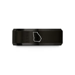 women's tungsten ring – black & rose gold tungsten georgia wedding band