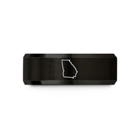 women's tungsten ring – black & rose gold tungsten georgia wedding band