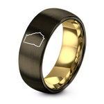 Simple Gift for Women – gunmetal & gold tungsten georgia ring