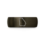 couples tungsten band – gunmetal & rose gold tungsten georgia wedding band