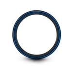 couples matching wedding bands – bird on branch engraving on black & blue & gray tungsten wedding band