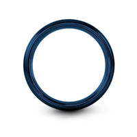 tungsten carbide wedding ring – bird on branch engraving on blue & grey tungsten wedding band