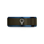 simple wedding ring design – gunmetal & blue tungsten hot air balloon wedding band