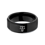 wedding bands for couples – black tungsten pen tool icon wedding band