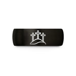 simple gold wedding rings – black tungsten crosses hill wedding band