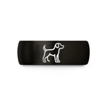 comfort fit wedding rings – black & gold tungsten dog silhouette wedding band