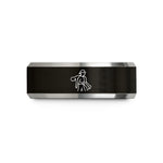 comfort fit ring her – black & grey tungsten firefighter carry wedding band
