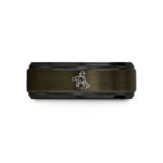 simple bands for her – gunmetal & black tungsten firefighter carry wedding band