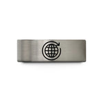 women's tungsten wedding band – blue & grey tungsten world arrow wedding band