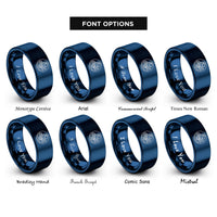 font options for inside engraving on blue singapore rings