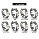font options for inside engraving on grey singapore rings