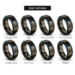 font options for inside engraving on gunmetal & blue singapore rings